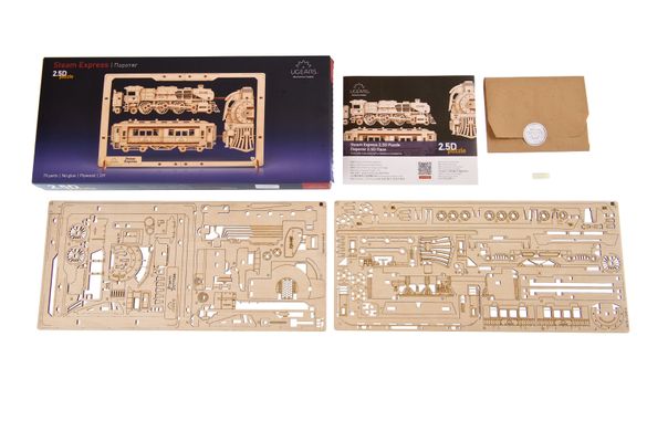 2,5 пазл UGEARS механический "Паротяг" 6337513 Mams family