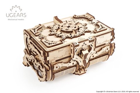 3D пазл UGEARS механічний- Скринька з секретом 6498950 Mams family