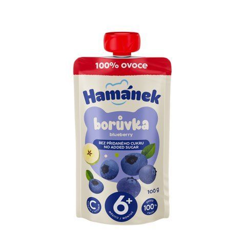 Детское пюре Hamanek (пауч) "Пюре из яблок и черники" , от 6 месяцев, 100 г 1215918 Mams family