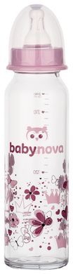 Пляшка скляна Baby-Nova, "Декор", 240 мл для дівчаток 3960324 Mams family