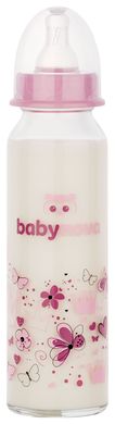 Пляшка скляна Baby-Nova, "Декор", 240 мл для дівчаток 3960324 Mams family