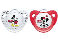Пустушка ортодонтична NUK силіконова Disney Mickey, розмір 1, 2 шт в уп, червона-біла 3953118 Mams family