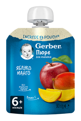пюре Gerber яблуко манго від 6 місяців, 90г пауч 1227012 Mams family