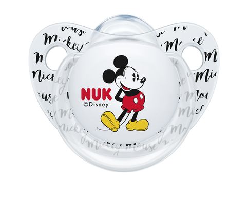 Пустышка ортодонтическая NUK силиконовая Disney Mickey, размер 1, 2 шт в уп, красно-белая 3953118 Mams family