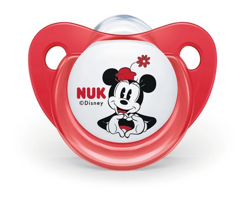 Пустышка ортодонтическая NUK силиконовая Disney Mickey, размер 1, 2 шт в уп, красно-белая 3953118 Mams family