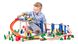 Деревянный поезд Woody с горкой и краном, игровой набор из 130 элементов 40*11,5*5,03, для детей от 2х лет 6337600 фото 2 Mams family