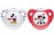 Пустышка ортодонтическая NUK силиконовая Disney Mickey, размер 1, 2 шт в уп, красно-белая 3953118 фото 1 Mams family