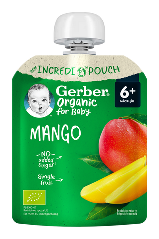 Пюре фруктове Gerber® Organic "Манго" для дітей із 6 місяців, 80 г 1227092 Mams family