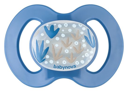 Пустышка силиконовая Baby-Nova ортодонтичная ночная, размер 1, голубая 3962479 Mams family