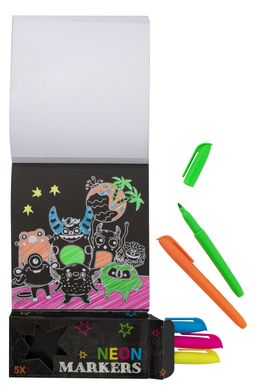 Неонова Розмальовка GRAFIX Монстри, 15х15 см,40 аркушів, 5 маркерів. 6337623 Mams family