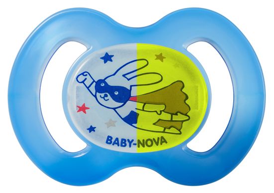 Пустышка силиконовая Baby-Nova ортодонтичная ночная, размер 2, голубая 3962484 Mams family