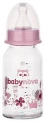 Бутылочка стеклянная Baby-Nova, "Декор", 120мл для девочек 3960333 Mams family