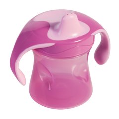 Чашка Baby-Nova учебная с ручками, 220мл розовая 3966043 Mams family