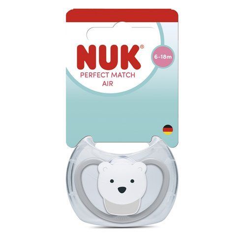 Пустышка силиконовая NUK Perfect Match Air,, размер 2 (от 6&ndash;18 месяцев), полярный медведь, 1 шт 3954158 Mams family