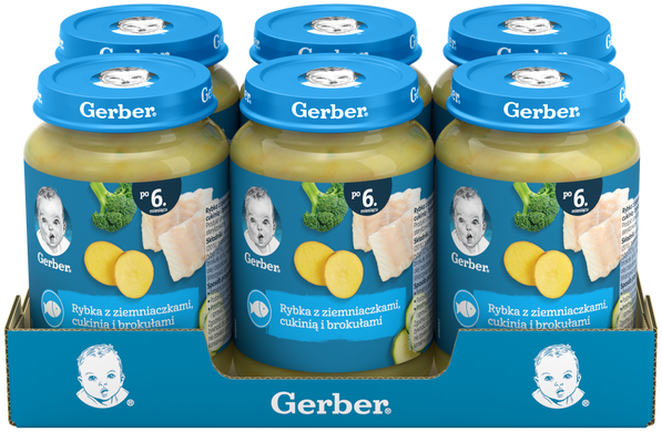 Пюре рибно-овочеве GERBER&reg; "Риба з картоплею, цукіні та броколі", від 6 місяців, 190 г 1227382 Mams family