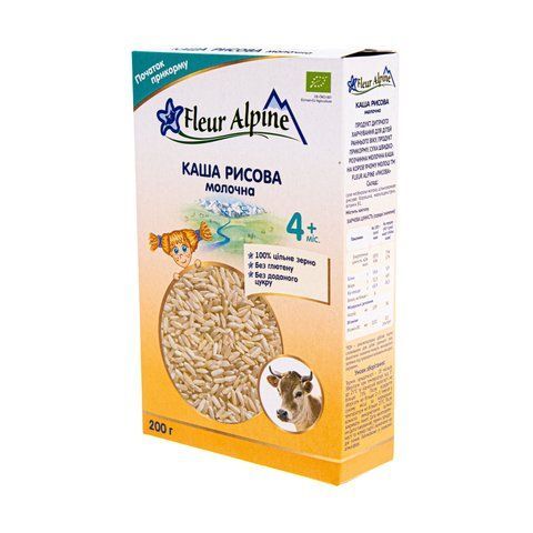 Детская молона каша Fleur Alpine рисовая, от 4 месяцев, 200 г 1184015 Mams family