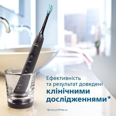 Электрическая звуковая зубная щетка Philips Sonicare HX9917/89 со стаканом, серии DiamondClean Smart 9400, черный, 2 насадки, дорожный зарядный кейс 3930568 Mams family