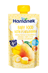 Дитяче пюре Hamanek (пауч) груша з бананом, без цукру, від 4-х міс, 120 гр 1215896 Mams family