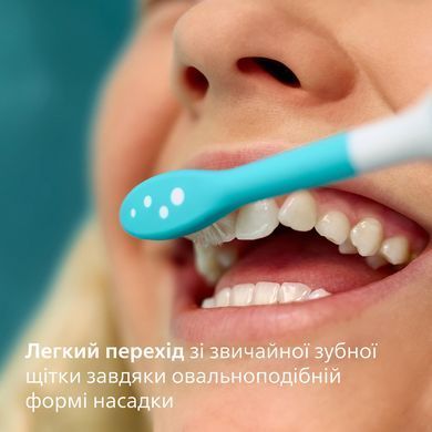 Дитяча електрична звукова зубна щітка Philips Sonicare For Kids Smart HX6600/42, блакитна, 2 режими, 2 насадки, дорожній футляр, 2 комплекти наклейок, 0.5 Вт 3930698 Mams family