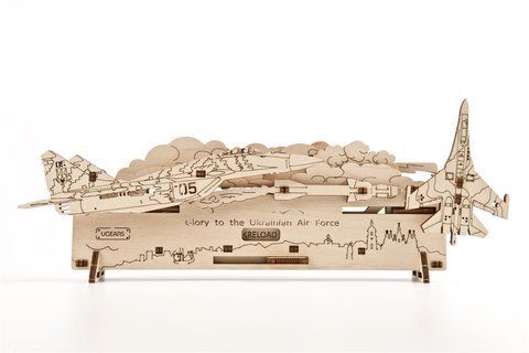 3D пазл UGEARS механический "Призрак Киева атакует" 6337398 Mams family