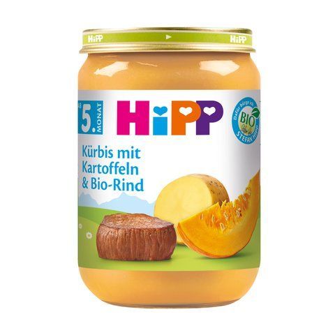 Детское мясо-овощное пюре HiPP тыква - картофель с говядин.190гр 1999036 Mams family