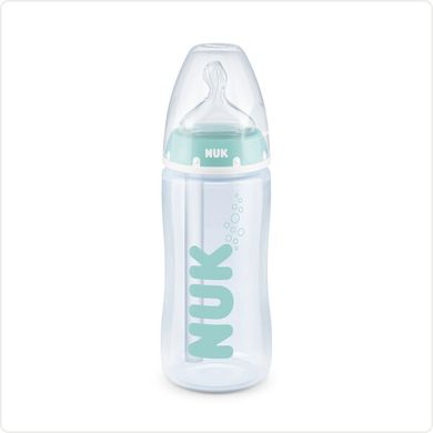 Бутылочка Антиколиковая NUK FIRST CHOICE Plus с индикатором тепмпературы 300 мл , силиконовая соска размер 1, отверстие М 3952390 Mams family