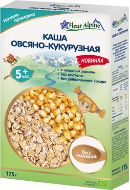 Детская каша безмолочная Fleur Alpine ORGANIC овсяно-кукурузная, Бес сахара, от 5-ти мес, 175 гр 1184021 Mams family