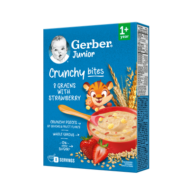 Каша безмолочна Gerber&reg; Мультизлакова з хрусткими пластівцями та шматочками полуниці, 1+ рік, 200 г 1100408 Mams family