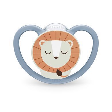 Пустушка силіконова NUK Perfect Match Air Night нічна, розмір 3 (від 18 до 36 місяців), лев/зірки, 2 шт 3954169 Mams family