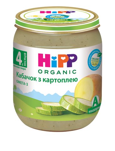 Дитяче овочеве пюре HiPP ORGANIC "Кабачок з картоплею", від 4-х міс, 125 гр 1223090 Mams family