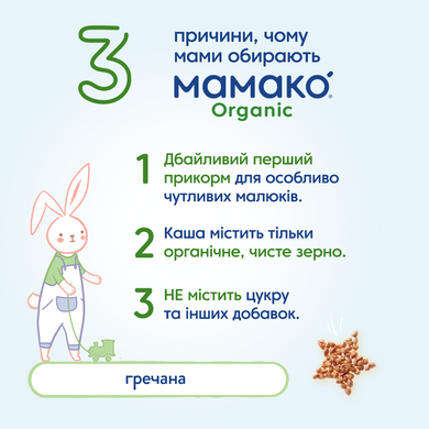 Детская безмолочная каша MAMAKO® ORGANIC гречневая, для детей с 4 месяцев, 200 гр 1105560 Mams family