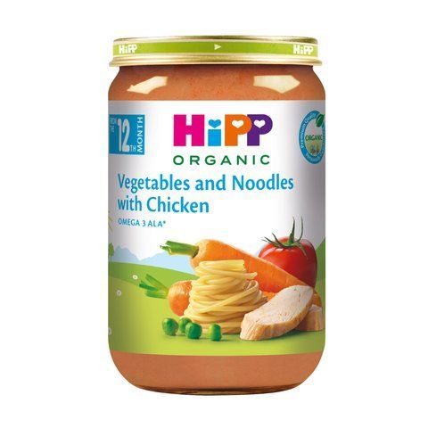 Детское мясо-овощное пюре HiPP "Овощи и лапша с курицей", от 12-ми мес, 220 гр 1999048 Mams family