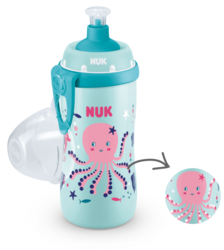 Поильник NUK Evolution Junior Cup с рисунком, который меняет цвет, 300 мл, осьминог, розовий 3952428 Mams family