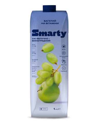 Сік яблучно-виноградний ТМ SMARTY , 1л 2612003 Mams family