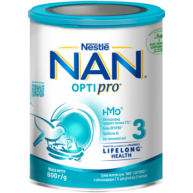 Дитяча суміш молочна суха NAN 3 OPTIPRO, з олігосахаридом 2´FL, без пальмової олії, з 12 міс, 800 гр 1000020 Mams family