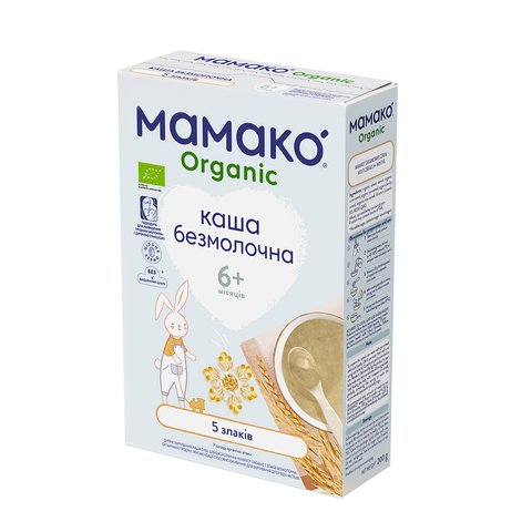 Дитяча безмолочна каша MAMAKO® ORGANIC 5 злаків, для дітей з 6 місяців, 200 гр 1105566 Mams family