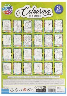 Раскраска Animals по номерам+6 карандашей GRAFIX 6337776 Mams family