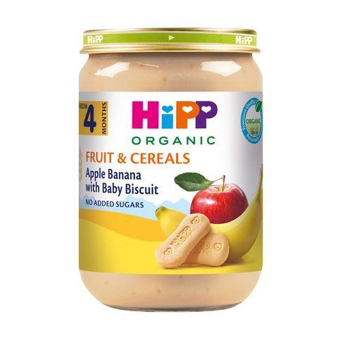 Детское фруктовое пюре HiPP ORGANIC яблоки с бананами и печеньем, от 4-х мес, 190 гр 1223331 Mams family