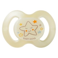 Пустушка силіконова Baby-Nova, ортодонтична нічна, розмір 2, бежева 3962485 Mams family