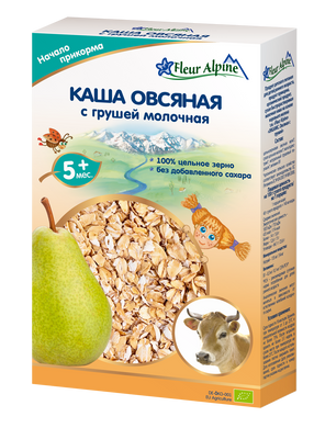 Детская молочная каша Овсяная с грушей Fleur Alpine ORGANIC, без сахара, с 5-ти мес, 200гр 1184002 Mams family