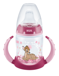 Бутылочка пластиковая обучающая с ручками NUK FС DISNEY BAMBI 150 мл, 6 месяцев+ с температурним режимом, силиконовая, М, р1 3952434 Mams family