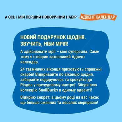 Набор конфет Равлик Боб Рождественский адвент-календарь с игрушкой SnailCity Голубой, 97г 1740939 Mams family