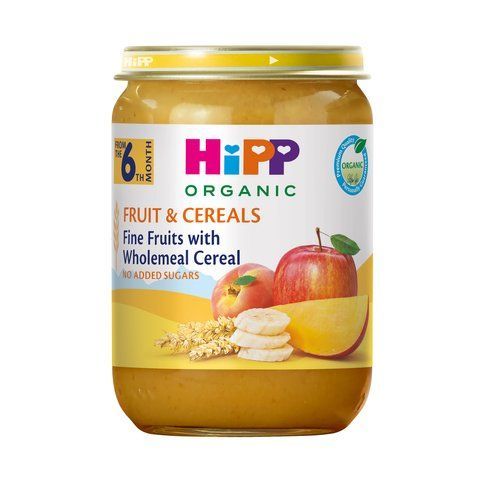 Детское пюре HiPP ORGANIC Фруктовое ассорти с зерновыми хлопьями, от 6-ти мес, 190 гр 1223361 Mams family