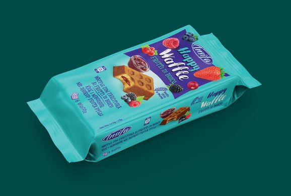 Тістечко INSIFA Waffle наповнене соусом зі смаком диких ягід 6 шт в індивідуальній упаковці 270 г 1106041 Mams family