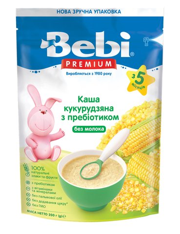 Дитяча каша безмолочна BEBI PREMIUM Кукурудзяна з пребіотиком, без цукру, від 5 міс, 200 гр 1105044 Mams family