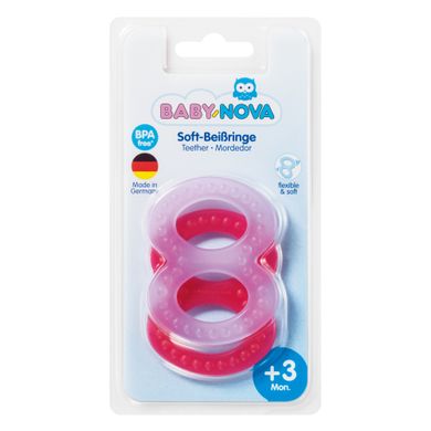 Зубное кольцо Baby-Nova рельефное, 2шт 3963010 Mams family