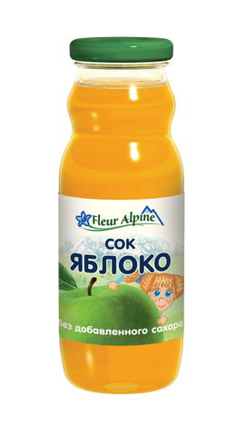 Дитячий сік Fleur Alpine ORGANIC "Яблуко освітлений", без цукру, 200 мл 1384000 Mams family