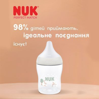 Пляшечка пластикова NUK Perfect Match, силіконова соска отвір S, 0+, вівця, 150 мл 3954202 Mams family