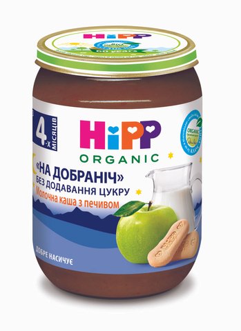 Дитяче пюре HiPP ORGANIC "Молочна каша з печивом", від 4-х міс, 190гр 1223441 Mams family