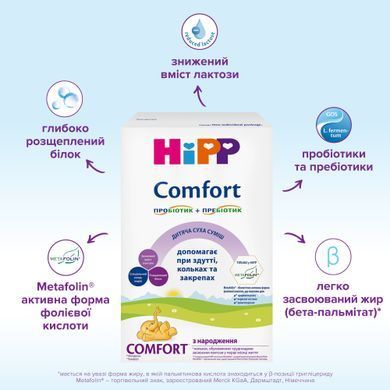 Детская сухая молочная смесь HiPP Comfort с рождения, 600 гр 1031096 фото Мамс фемели Детская сухая молочная смесь HiPP Comfort с рождения, 600 гр 1031096 Mams family